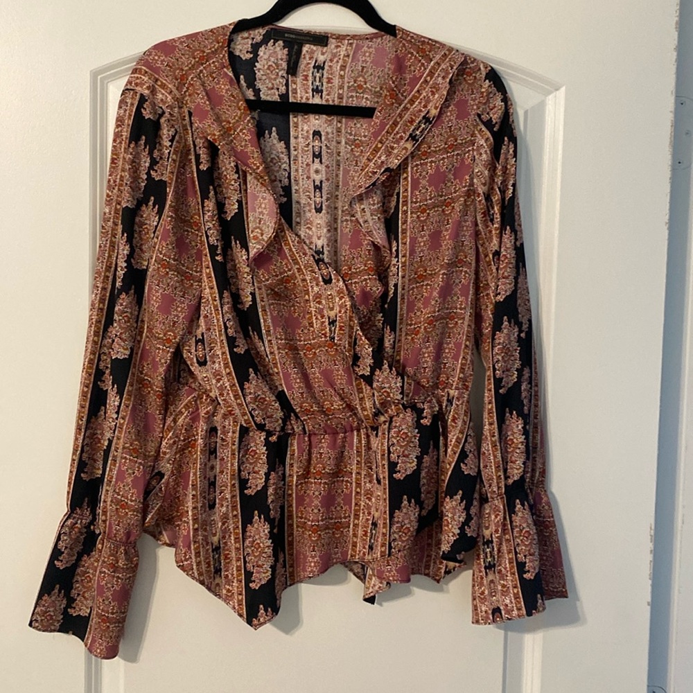 BCBG wrap blouse